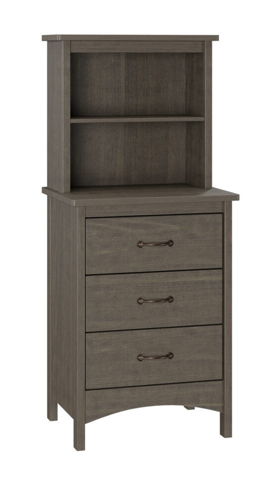 nightstand with bookshelf brown maple weathered gray