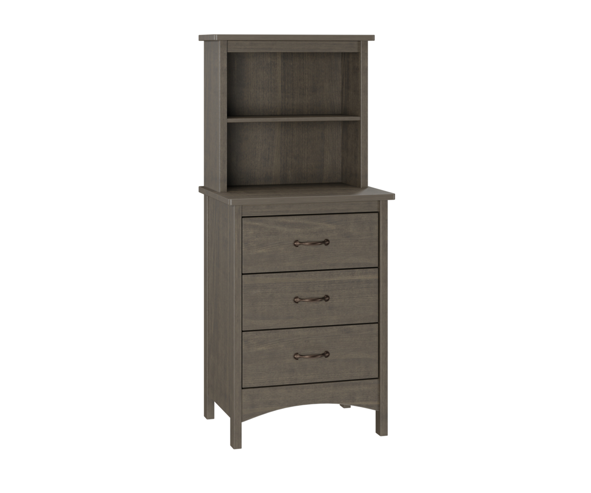 nightstand with bookshelf brown maple weathered gray